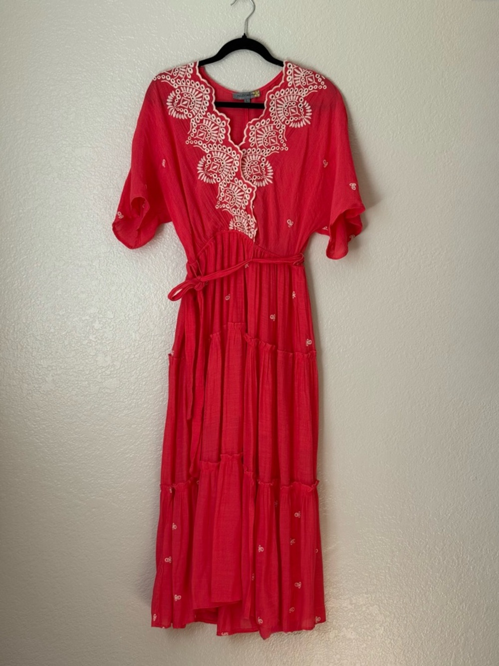 Figueroa & Flower embroidered boho maxi dress, Sz L